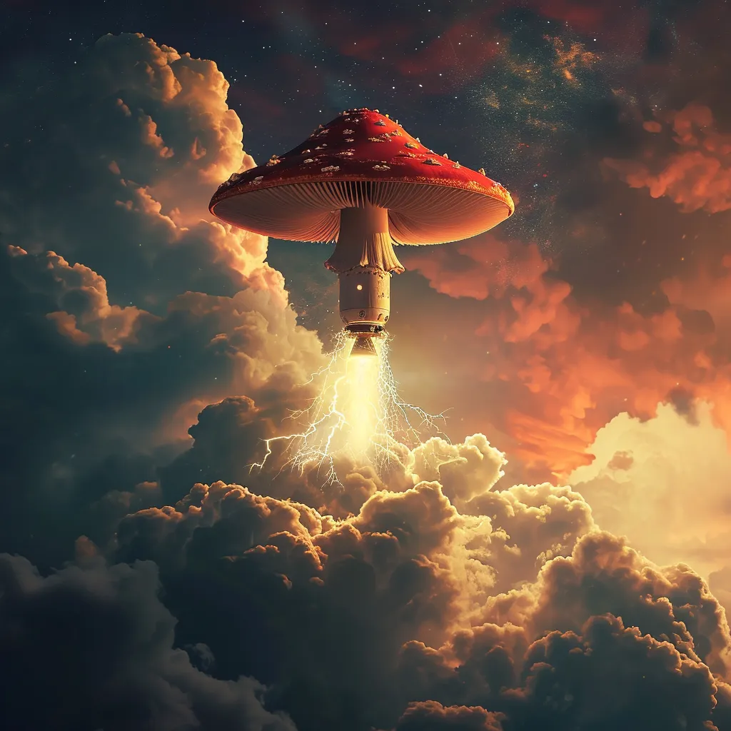 mushroom rocket ship